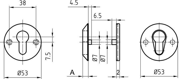 Productafbeelding Glutz Cilinderbeschermingsrozetten 5325.3 S (Deurset)