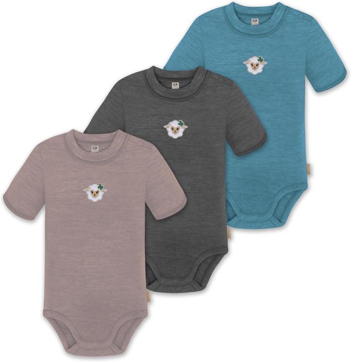Normani 3er Set Baby Merino Kurzarmbody „Tihoi" - 9319