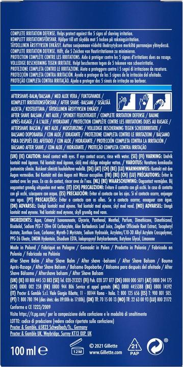 Actual product image Gillette After Shave Balsam Moisturising (Aftershave balm, 100 ml)