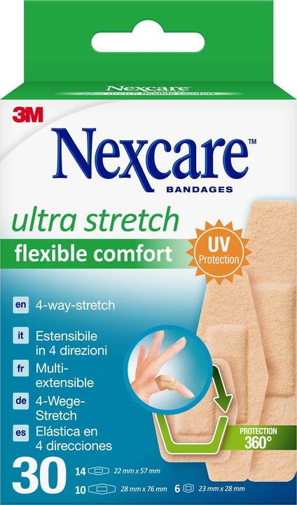 Immagine prodotto Nexcare Pflaster Ultra Stretch Flexible Comfort 3 Grössen assortiert (30 x)