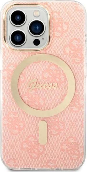 Image du produit Guess Zestaw GUBPP13LH4EACSP Etui+ chargeur iPhone 13 Pro różowy/pink hard case 4G Print MagSafe (Apple iPhone 13 Pro)