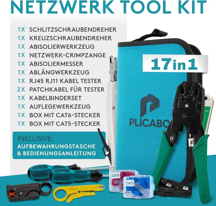 Produktbild Plicabo Profi Netzwerk Werkzeug-Set (Werkzeug)