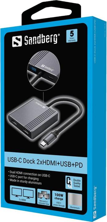 Image du produit Sandberg Station d'accueil (USB-C, 3 Ports)