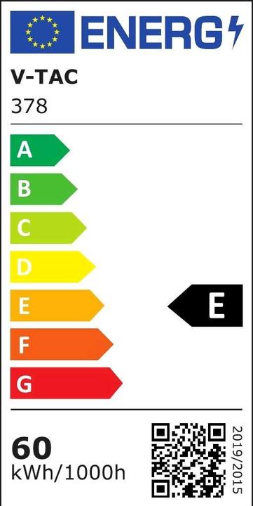 Label énergétique V-TAC VT760S LED linéaire Haut Bas Barre lumineuse SAMSUNG Chip 60W Suspension Argent Boîtier 4000 (6000 lm)