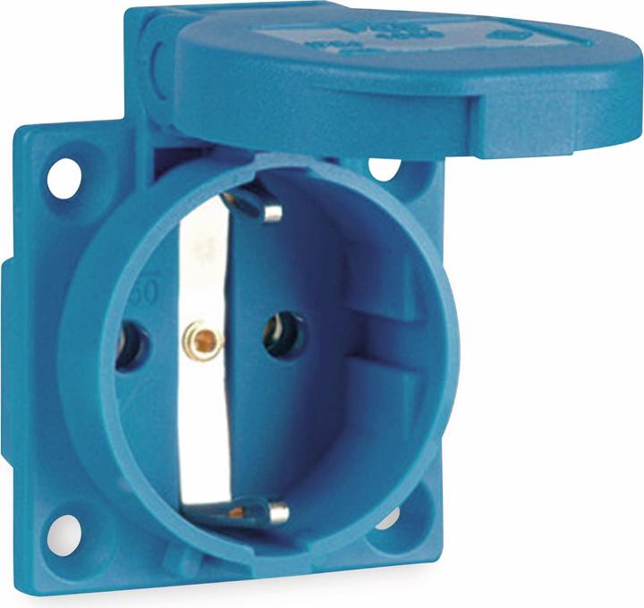 Actual product image PCE Socket outlet with earthing contact acc. to österr./deutsch. System 16A 3p 250V IP54 P-Nova+ (blue