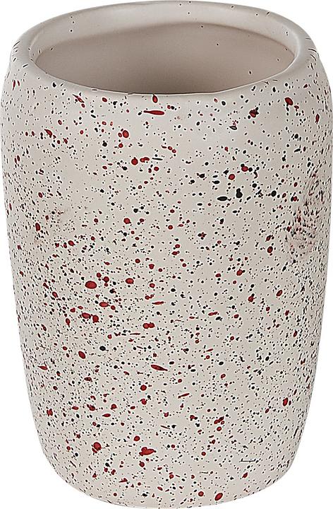 Produktbild Beliani Badezimmer Set 6-teilig Keramik weiss Terrazzo Optik PALMILLA