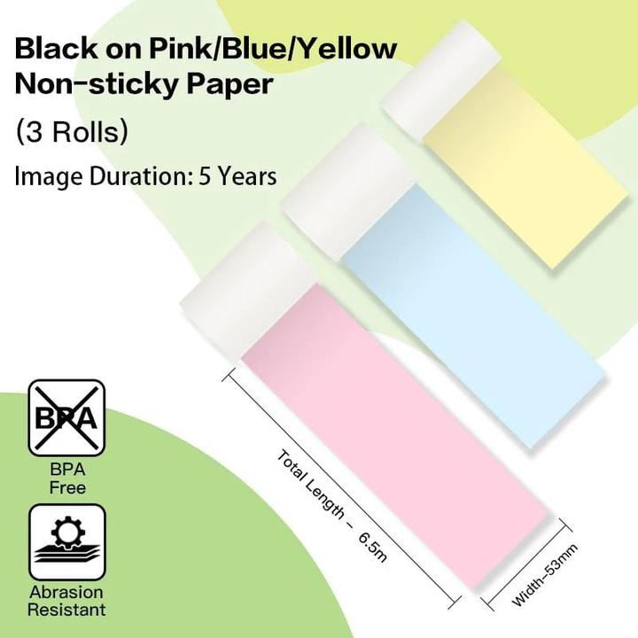 Actual product image Phomemo 53 mm Stickerpapier für T02 & Q02 & M02 (3 Rollen/Box)