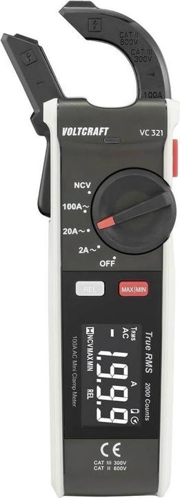 Produktbild Voltcraft VC-321 Stromzange kalibriert (ISO) CAT II 600 V, CAT III 300 V Anzei (CAT II 600V, CAT III 300V)