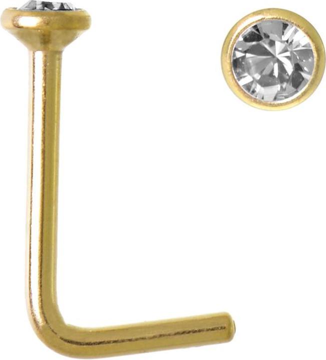 Produktbild Bijouteria Nasenpiercing (Premium Kristall, Chirurgenstahl 316L, PVD Beschichtung (goldfarbig))