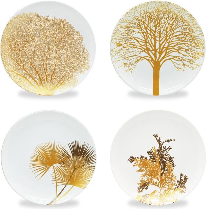 Actual product image Easy Life Set of 4 dessert plates Ø 20.5 cm. white/gold (4 x, 20.50 cm)