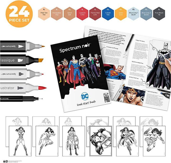 Image du produit Creativ Company Hobby-Set Illustration Héros de bande dessinée Wonder Woman Set de couleurs