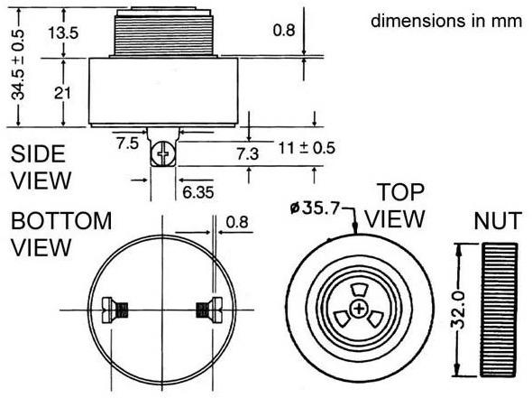 Actual product image Velleman Buzzer with adjustable volume 3 - 24 V DC