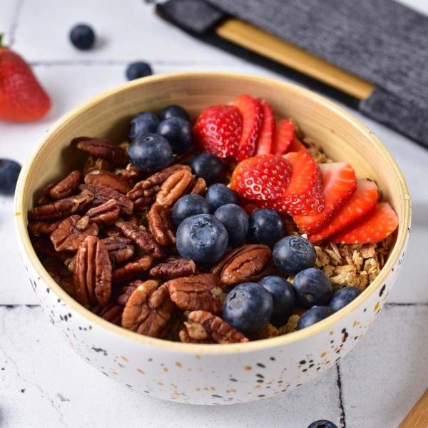 Actual product image Jungle Culture Set of 2 bamboo snack & dip bowls | wooden bowls (15 cm diameter) (15 cm, 2 x)