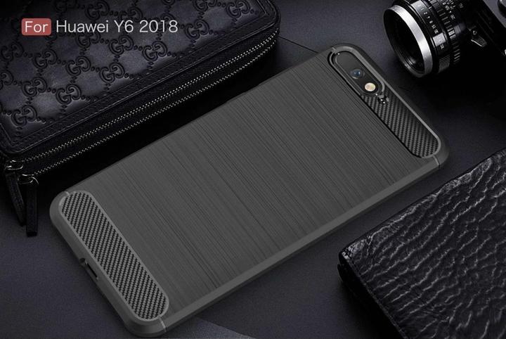Produktbild Screenguard Huawei Y6 2018 Hülle Carbon Brushed Soft TPU (Huawei Y6 (2018))