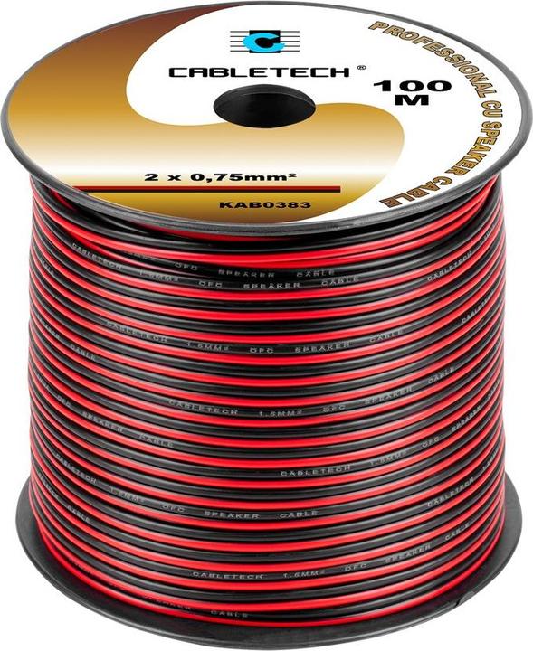 Produktbild Cabletech 0,75 mm schwarzes und rotes Lautsprecherkabel (0.12 m)