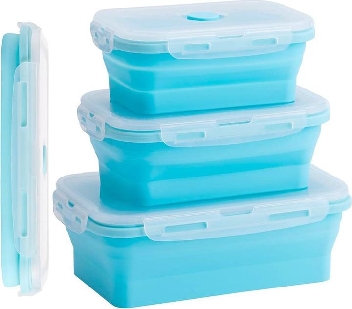 Produktbild König Design Gefrier Dosen Lebensmittel Vorrats Behälter Frischhaltedosen Deckel Faltbar (1.20 l)