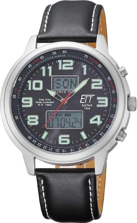 Produktbild ETT EGS-11301-22L Solar Drive Funkuhr Hunter II Chronograph Herrenuhr (Chronograph, Funkuhr, 48 mm)