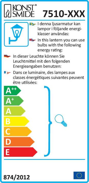 Energy Label Konstsmide Teramo (E27, IP44)