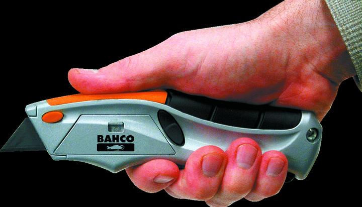 Actual product image Bahco Mini cutter knife with automatic blade retraction and rubber handle (Cutters)