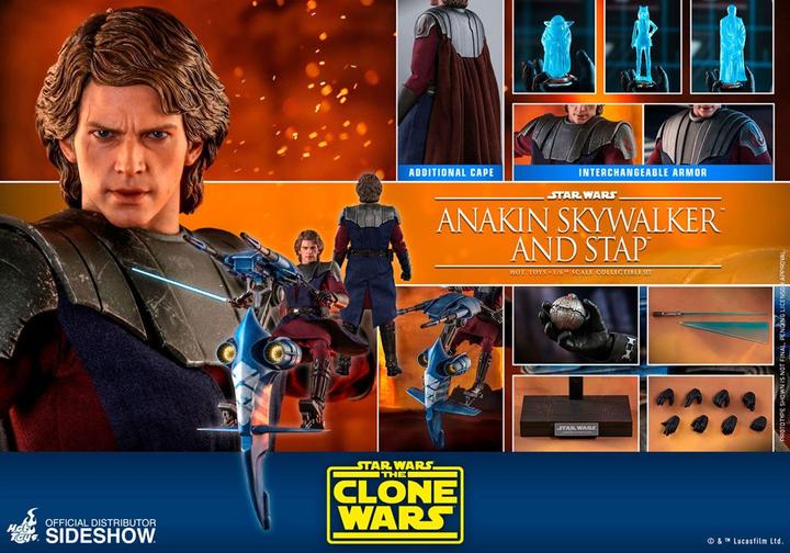 Actual product image Hot Toys Star Wars - The Clone Wars "Anakin Skywalker & STAP" 1/6 Scale Figure