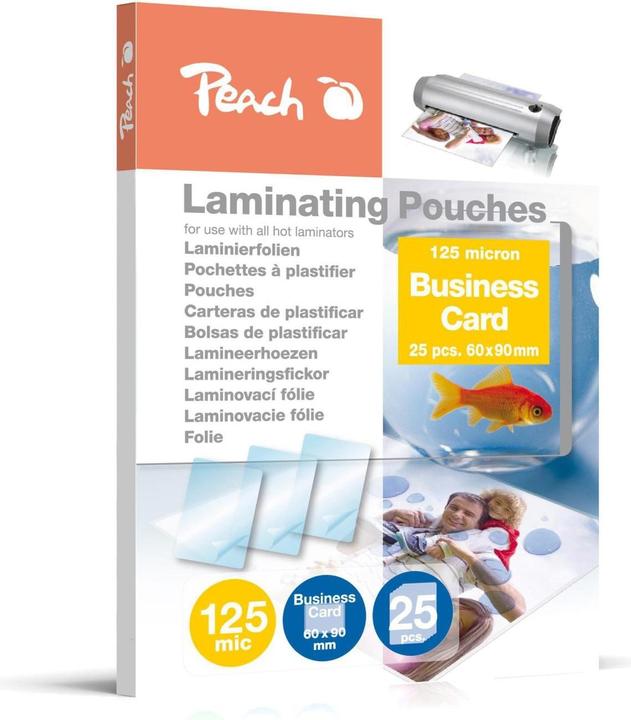 Peach Laminierfolie Visitenkarten (Spezial, 25 Stück, 125 µm)