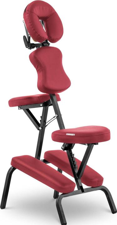 Produktbild Physa Massagestuhl klappbar mobiler Massagehocker Massagen-Stuhl 130 kg rot