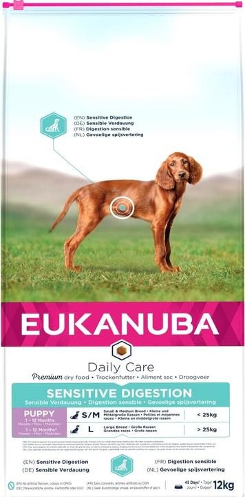 Image du produit Eukanuba Puppy Daily Care Sensitive Digestion - Croquettes pour chiens - 12 kg (Chiot + chaton, 1 pcs, 12000 g)