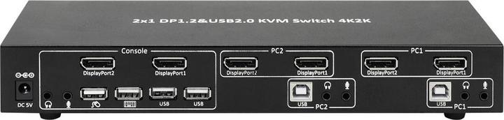 Image du produit Manhattan 2-Port DisplayPort1.2 Dual-Monitor KVM Switch