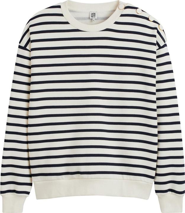 Produktbild La Redoute Collections Gestreiftes Sweatshirt mit geknöpfter Schulter (M)