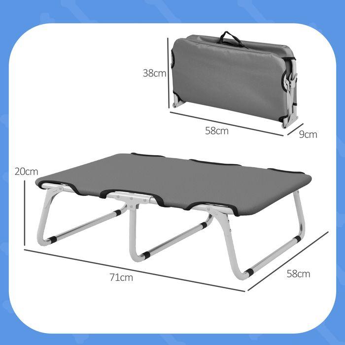 Produktbild Swisshandel24 Hundebett, klappbar, robust & komfortabel, bis 10kg, 71x58x20cm, Grau (Hund)