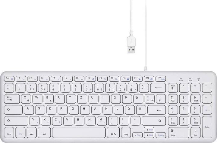 Produktbild Perixx PERIBOARD-213 DE W USB Tastatur Deutsch, QWERTZ Weiss (DE, Kabelgebunden)