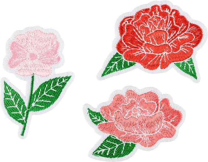 Partydeco Fer sur patchs Fleurs, mélange, 4.5-6.5x4.5-7cm (1 pkt / 3 pc.)
