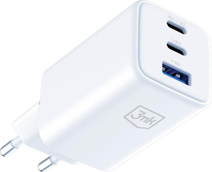 Actual product image 3MK Ładowarka sieciowa Hyper GaN Charger 65W 1xUSB-A 2xUSB-C PD QC4+ biały (65 W)