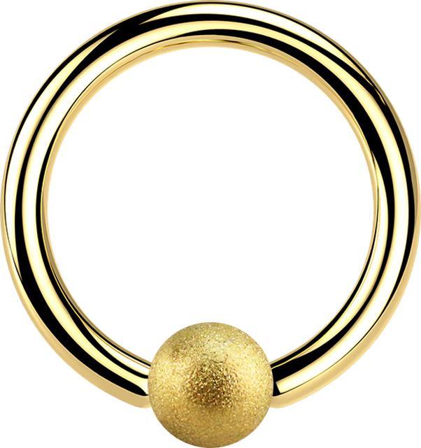 Immagine prodotto Star Piercing Anello di chiusura a microsfere placcato oro specchiato (Acciaio chirurgico 316L)