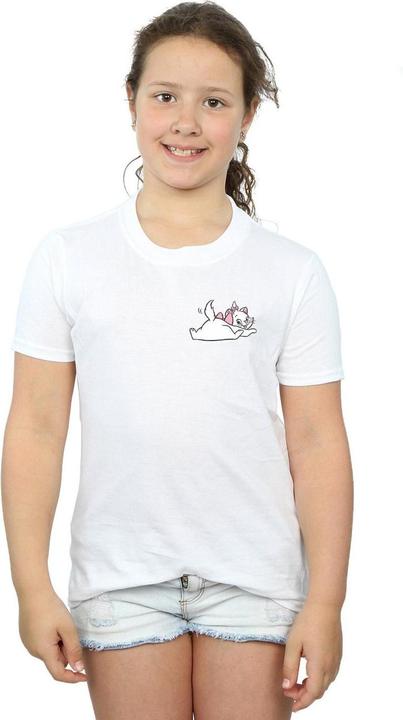 Actual product image Disney Girls Aristocats Marie Sweet Backside Breast Print Cotton T-Shirt (140, 146)