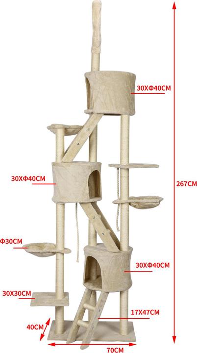 Produktbild Wiltec Kratzbaum (270 cm, Beige)