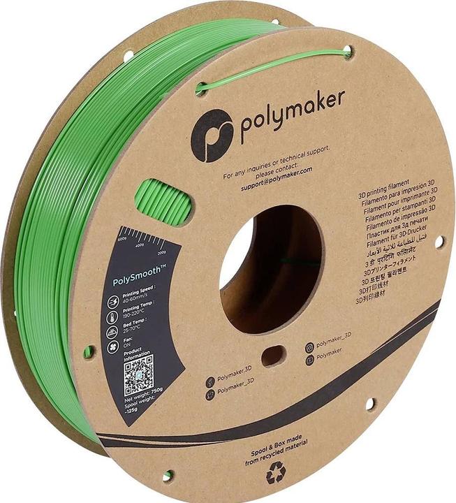Produktbild Poly PolySmooth 1.75 mm 0.75 kg Green - Filament für eine extrem glatte Oberfläsche (PVB, 1.75 mm, 750 g, Grün)