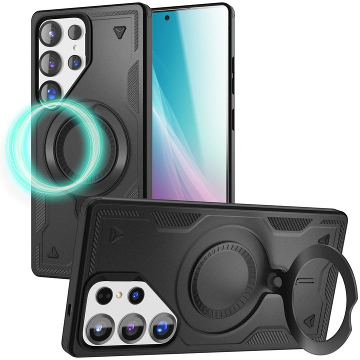 Produktbild Nalia Stormguard - Stossfeste Armor Ring Hülle für MagSafe - Military Kickstand Hardcase (Samsung Galaxy S25 Ultra)