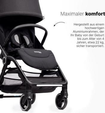 Productafbeelding Hamilton by yoop Kinderwagen S1 Plus Schwarz - Leichtgewicht Buggy - MagicFold™ Technology