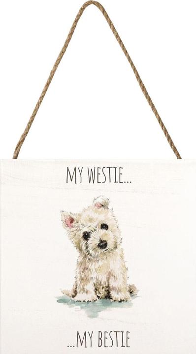 Image du produit Universal Textiles Tableau en bois West Highland Terrier (20 x 20 cm)