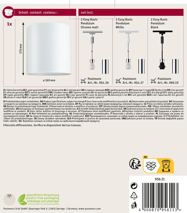 Actual product image Paulmann URail shade Tallis
