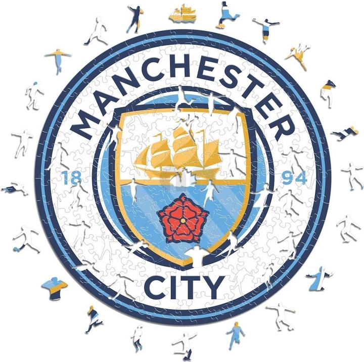 Actual product image Iconic Man City FC - Logo - Wooden Puzzle Size M (270 pieces) (270 pieces)