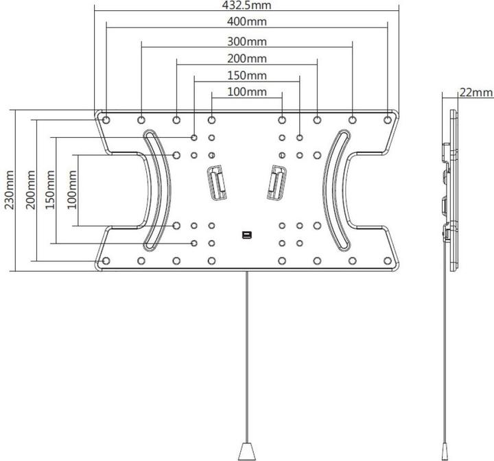 Actual product image Techly Wall Mount Slim for OLED TV 32"-65", black (Wall, 65", 30 kg)