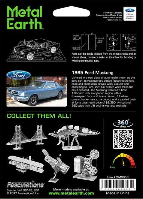 Actual product image Metal Earth 1965 Ford Mustang Coupe Silver Edition