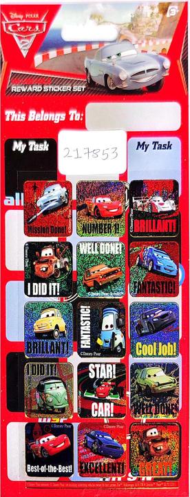 Actual product image Cars Character Reward Stickers Set