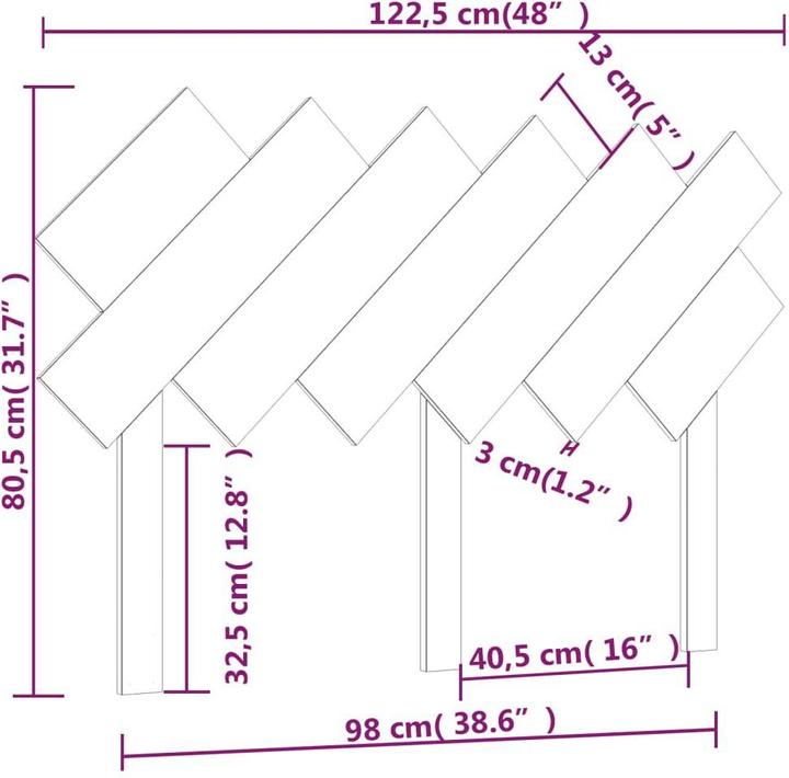 Actual product image VidaXL Ute (122.5 x 3 x 80.5 cm)