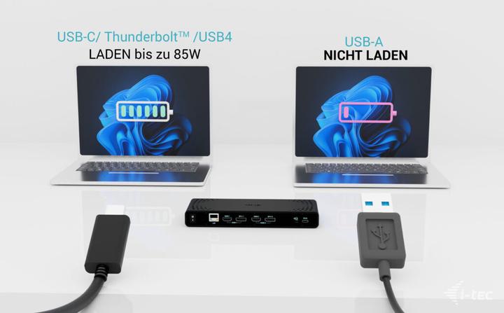 Produktbild i-tec Universal Dual 4K Display Docking Station PD 85W (USB-C, 10 Ports)