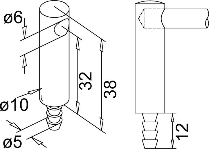 Actual product image G-Fittings End supports, bore on one side (1 pcs.)