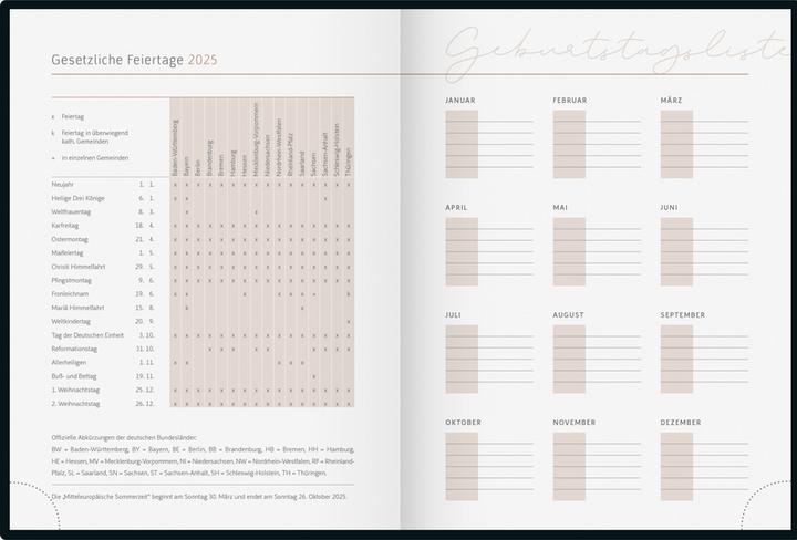 Actual product image Ridoide Pocket agenda Design Line 2025 360302525 1W/2S Night DE 12x16cm (A6, German)