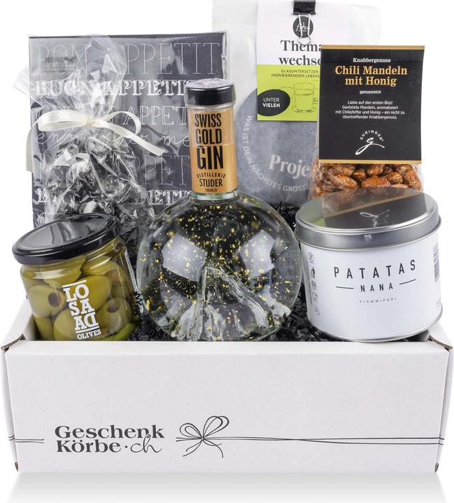 Actual product image Geschenkkörbe CH Swiss Gold Gin
